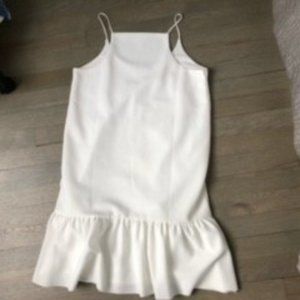 Zara High Neck Fit and Flare Ruffle Bottom Dress